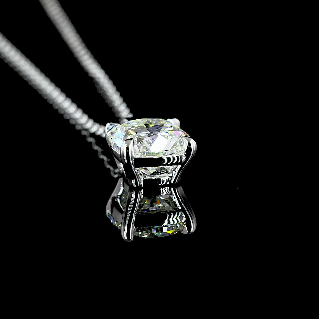 1.51 CT Square Cushion Brilliant Lab Diamond Solitaire Necklace Pendant 18" 14k White Gold G Color and VVS2 Clarity jewelry-spot-usa