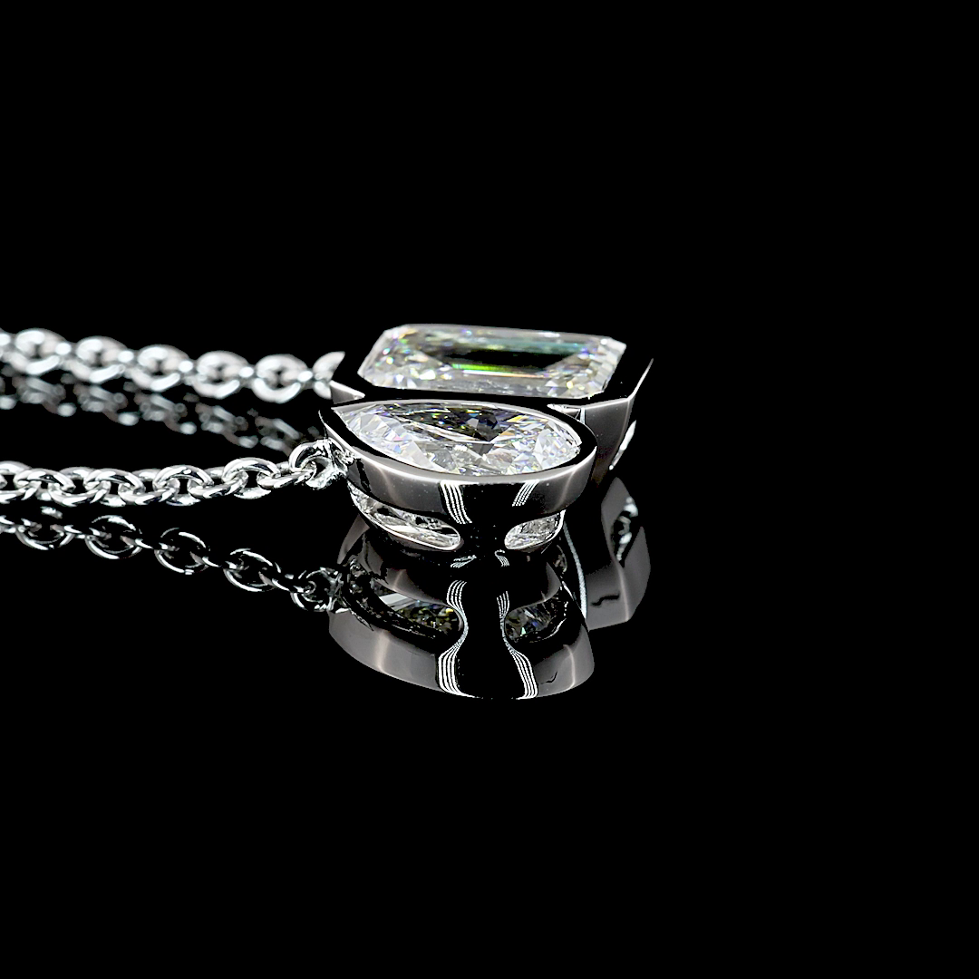 3.11 CTTW MIX Lab Diamond MIX Necklace Pendant 16" 14k White Gold D Color and VVS2 Clarity jewelry-spot-usa