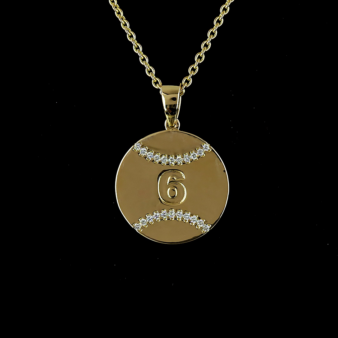 0.17 CTTW Round Lab Diamond Round Necklace Pendant 18" 14k Yellow Gold