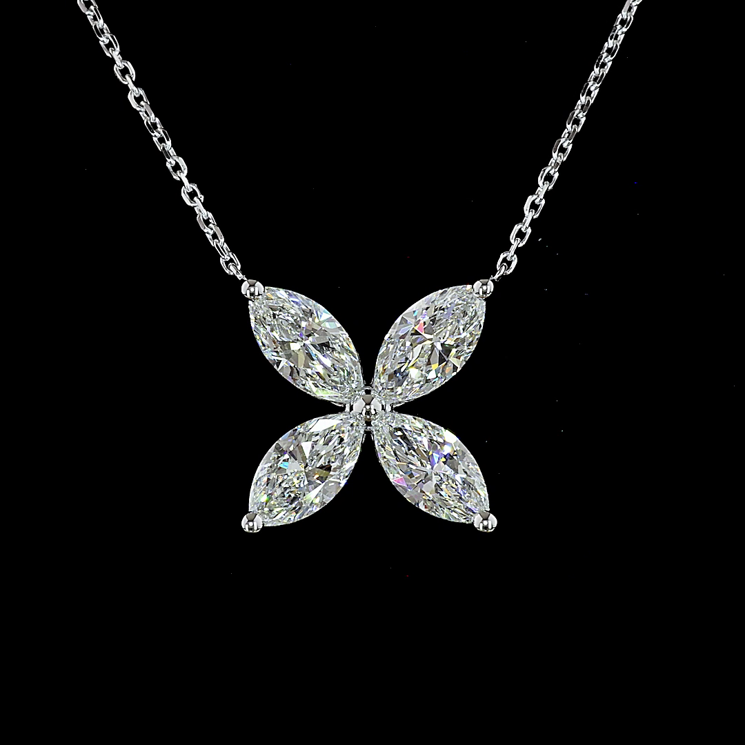 2.06 CTTW Marquise Lab Diamond Special Necklace Pendant (F Color and VS+ Clarity)