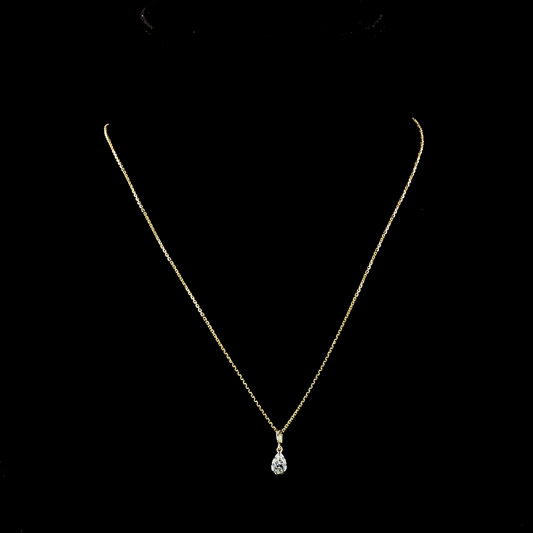 0.30 CT Pear Lab Grown Diamond Solitaire Necklace Pendant 17" (E Color and VS1 Clarity)