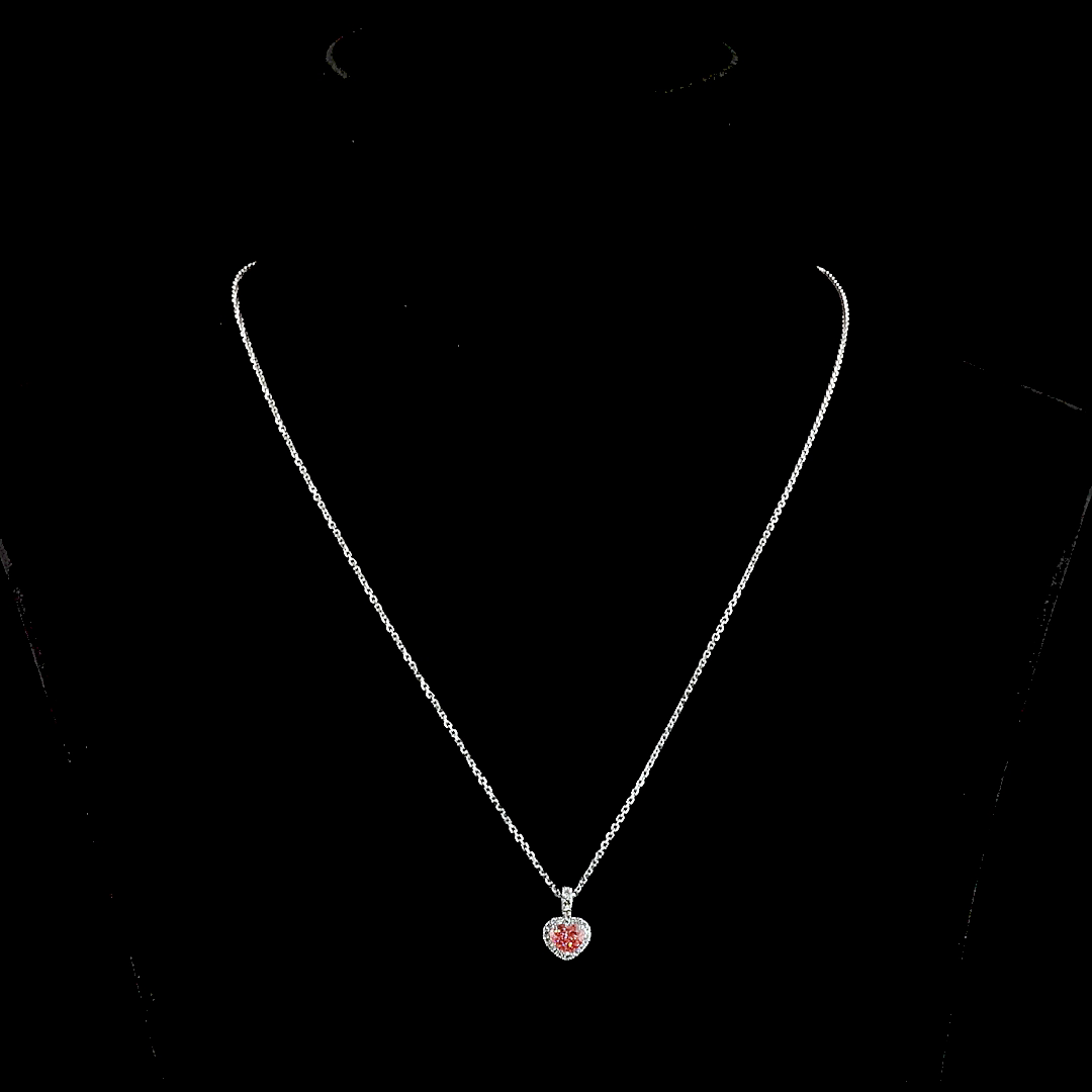 1.17 CTTW Heart Lab Grown Diamond Special Necklace Pendant 18" (FV.P Color and VS2 Clarity)