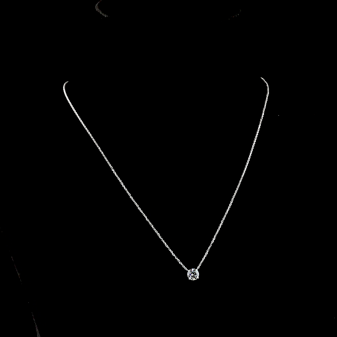 0.71 CT Round Lab Diamond Solitaire Necklace Pendant (E Color and VS1 Clarity)