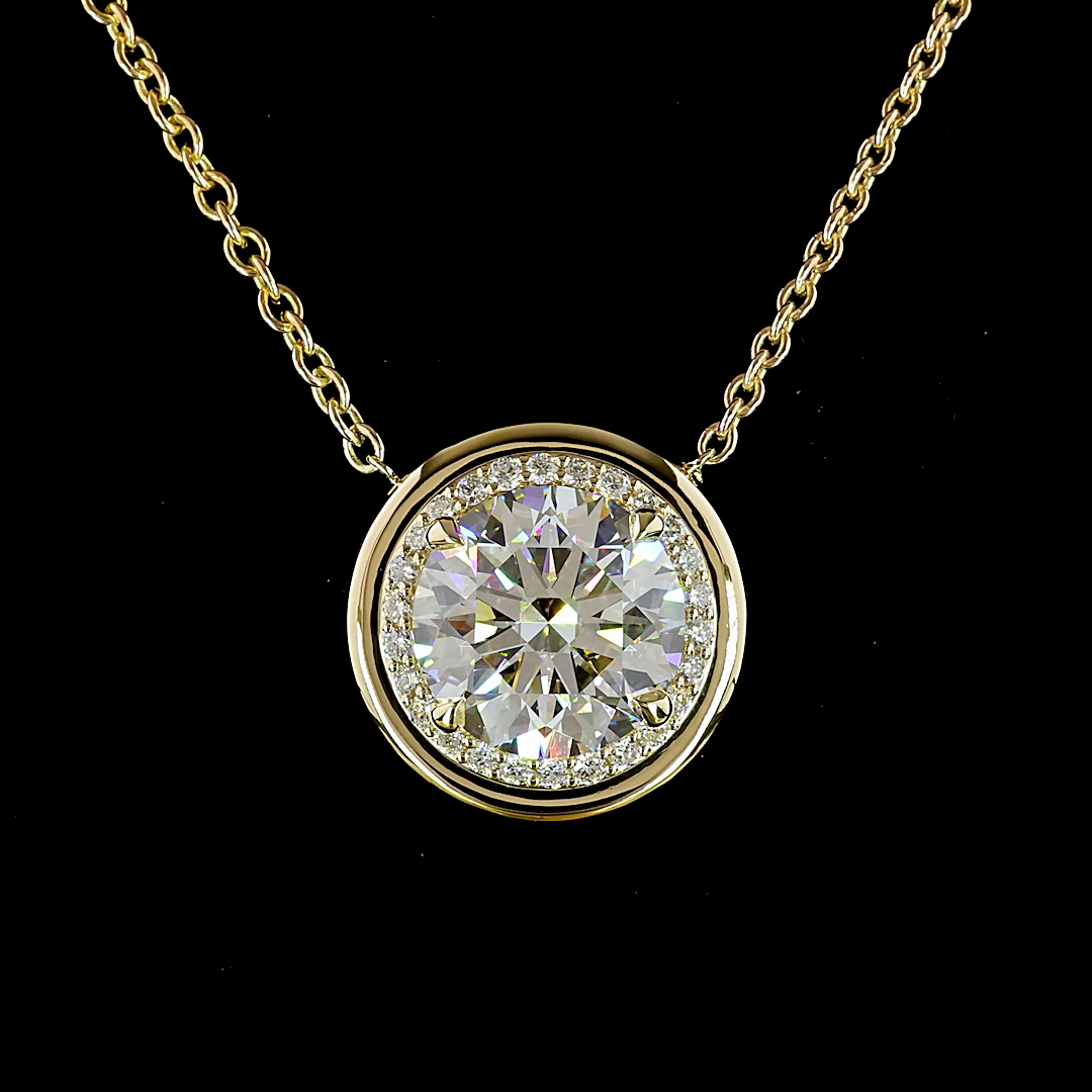 5.29 CTTW Round Lab Diamond Special Necklace Pendant (E Color and VS1/VVS2 Clarity)