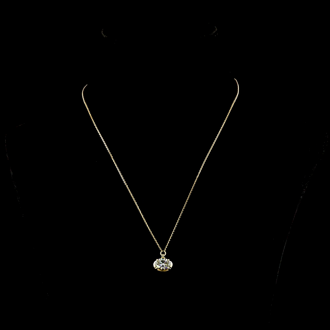 2.04 CT Oval Lab Grown Diamond Solitaire Necklace Pendant 18" (F Color and VS1 Clarity)