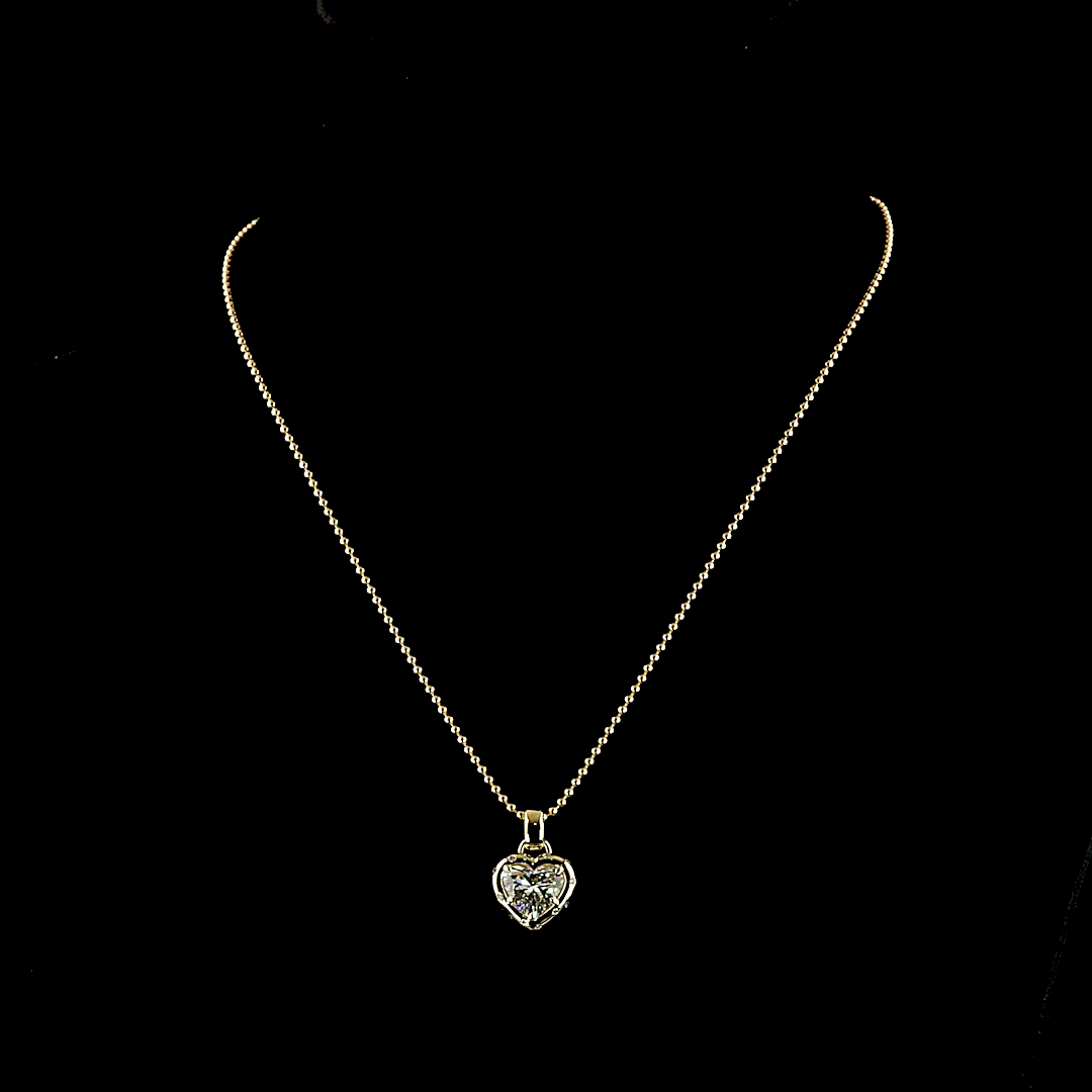 2.37 CTTW Heart Lab Grown Diamond Special Necklace Pendant 18" (F Color and VS1 Clarity)