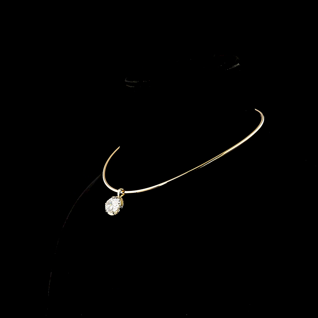 8.09 CT Oval Lab Grown Diamond Solitaire Necklace Pendant 15" (F Color and VS1 Clarity)
