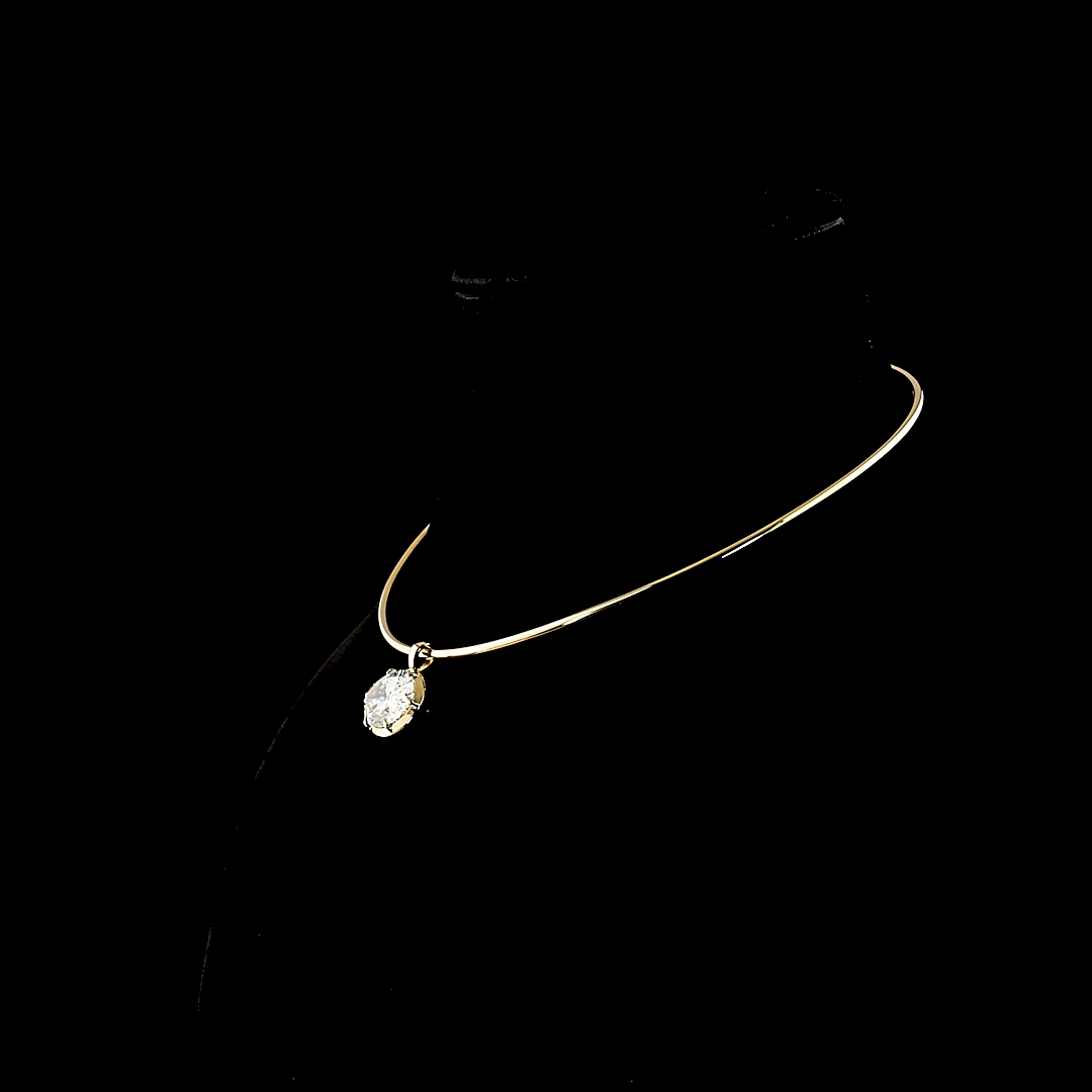 9.53 CT Oval Lab Grown Diamond Solitaire Necklace Pendant 15" (F Color and VS1 Clarity)