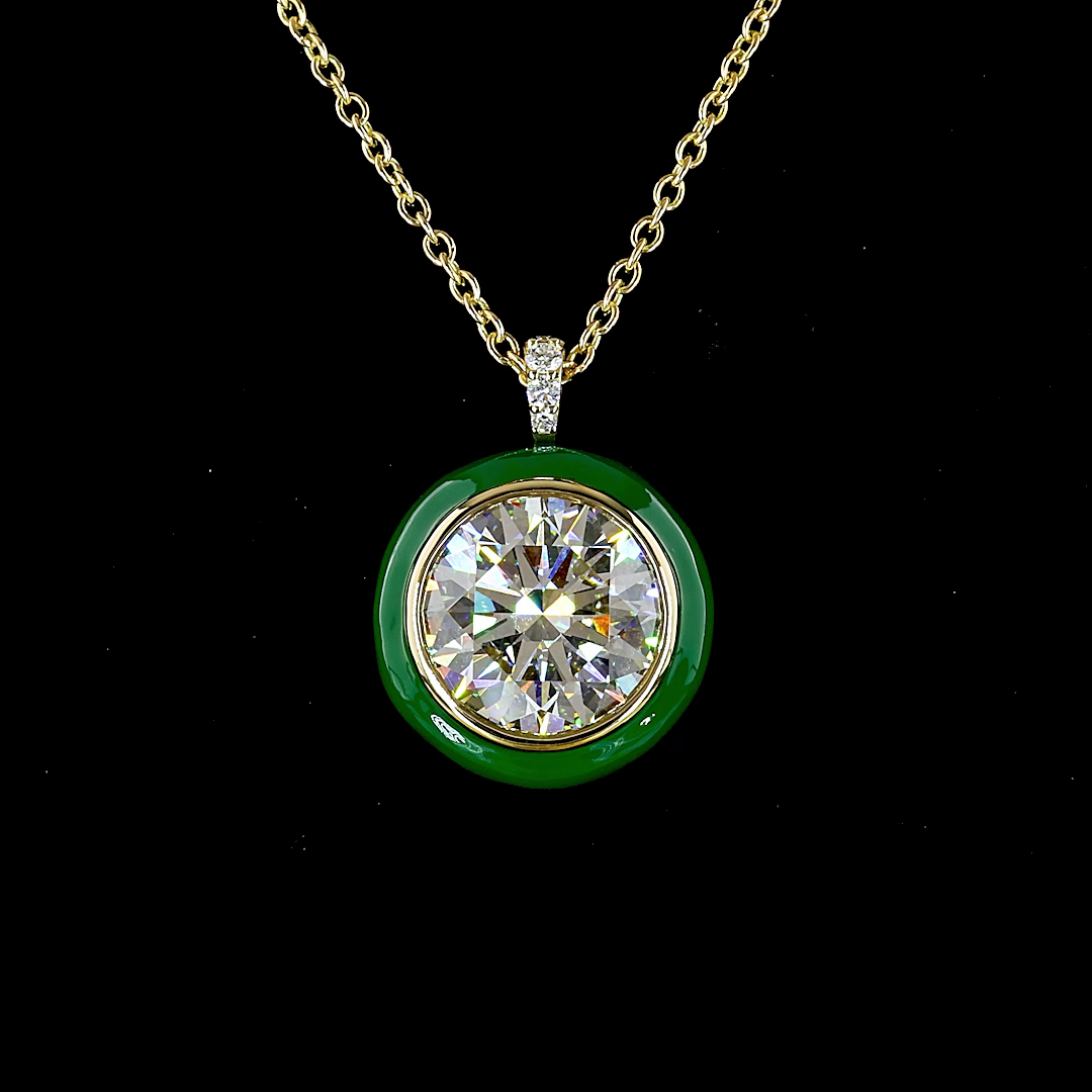 10.21 CTTW Round Lab Diamond Special Necklace Pendant (F Color and VVS2 Clarity)