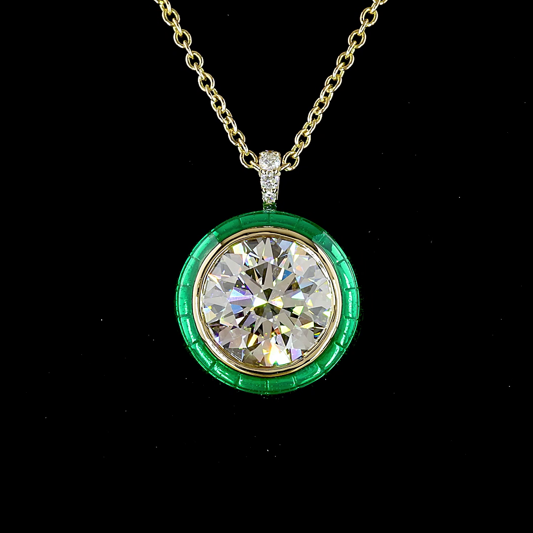 10.12 CTTW Round Lab Diamond Special Necklace Pendant (E Color and VS1 Clarity)
