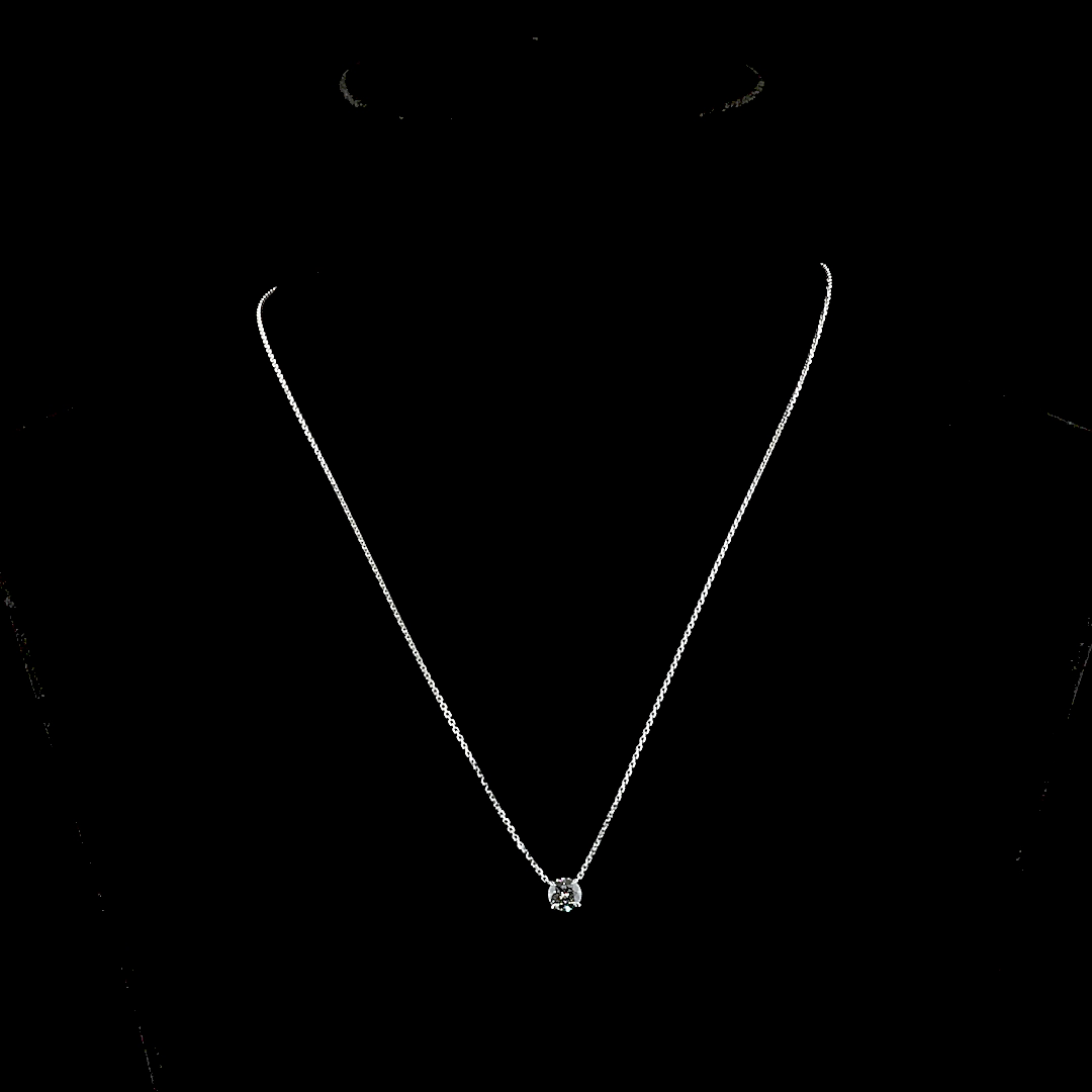 0.53 CT Round Lab Grown Diamond Solitaire Necklace Pendant 17" (E Color and VS1 Clarity)