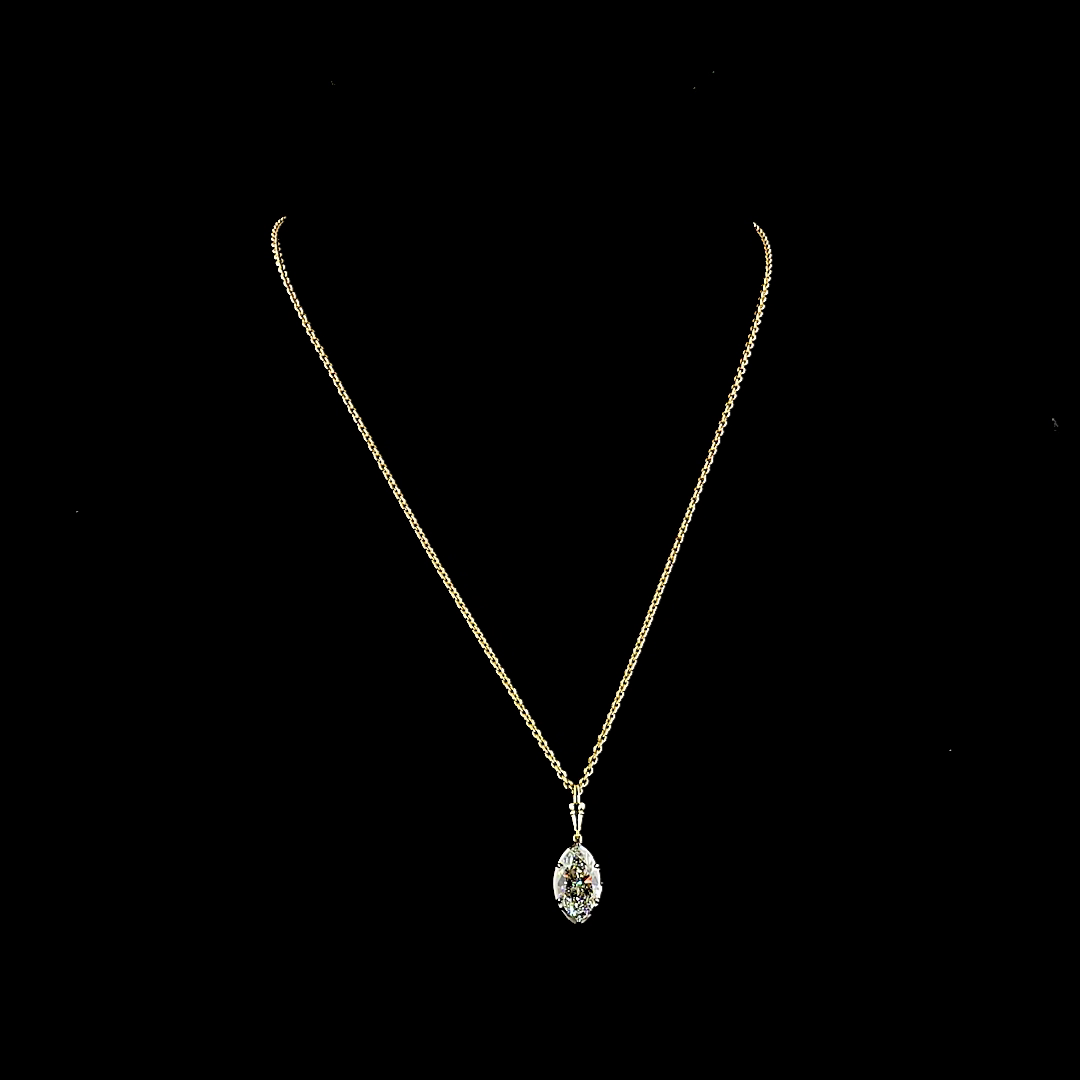 3.04 CT Marquise Lab Grown Diamond Solitaire Necklace Pendant 16.5" (E Color and VVS2 Clarity)