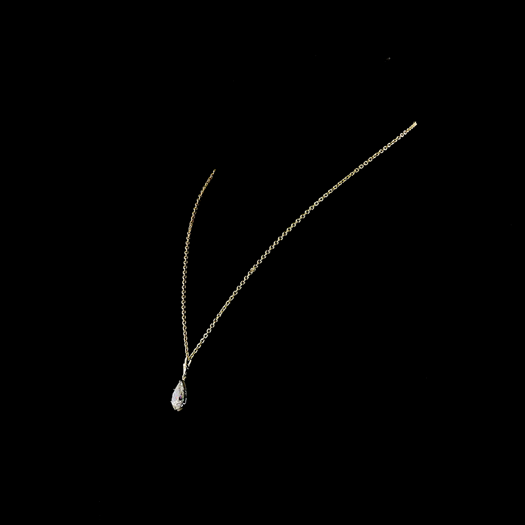3.00 CT Pear Lab Grown Diamond Solitaire Necklace Pendant 16.5" (E Color and VVS2 Clarity)