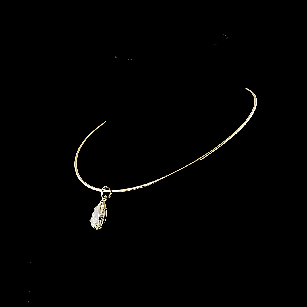 8.02 CT Pear Lab Grown Diamond Solitaire Necklace Pendant 16" (F Color and VS1 Clarity)