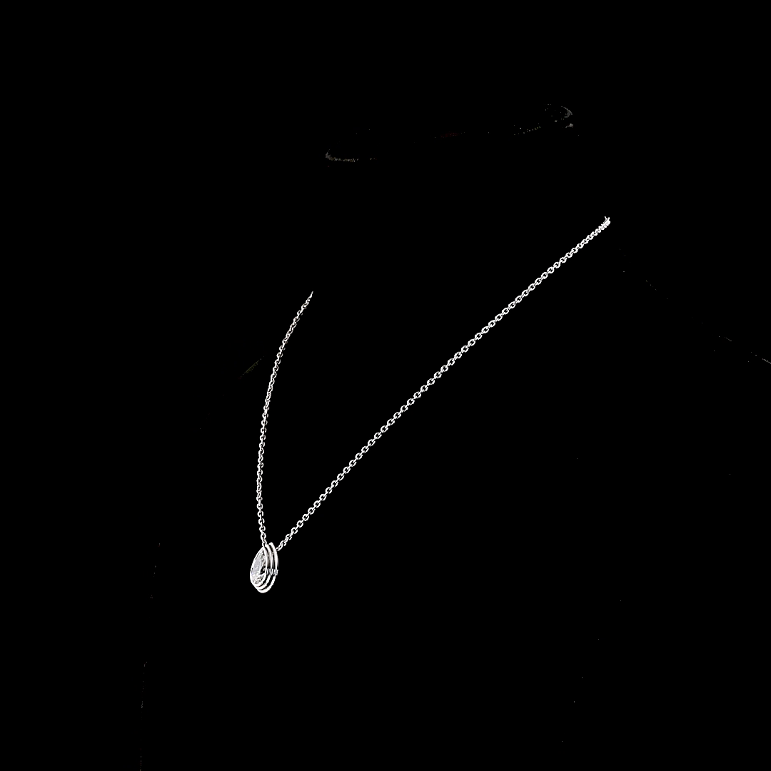 2.05 CT Pear Lab Grown Diamond Solitaire Necklace Pendant 16" (E Color and VS2 Clarity)