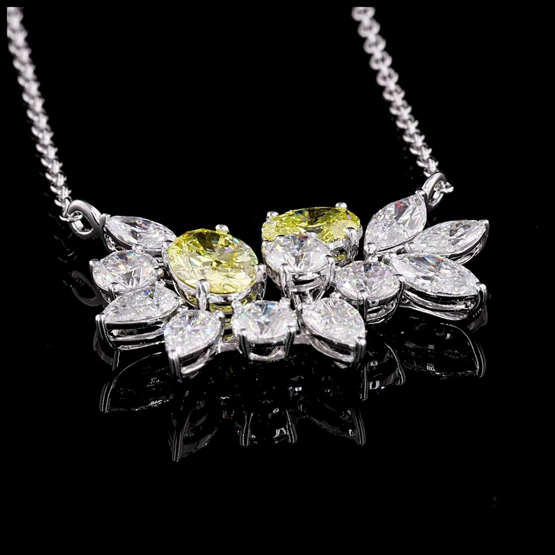 3.76 CTTW MIX Lab Grown Diamond Special Necklace Pendant 18" (VVS2 Clarity)