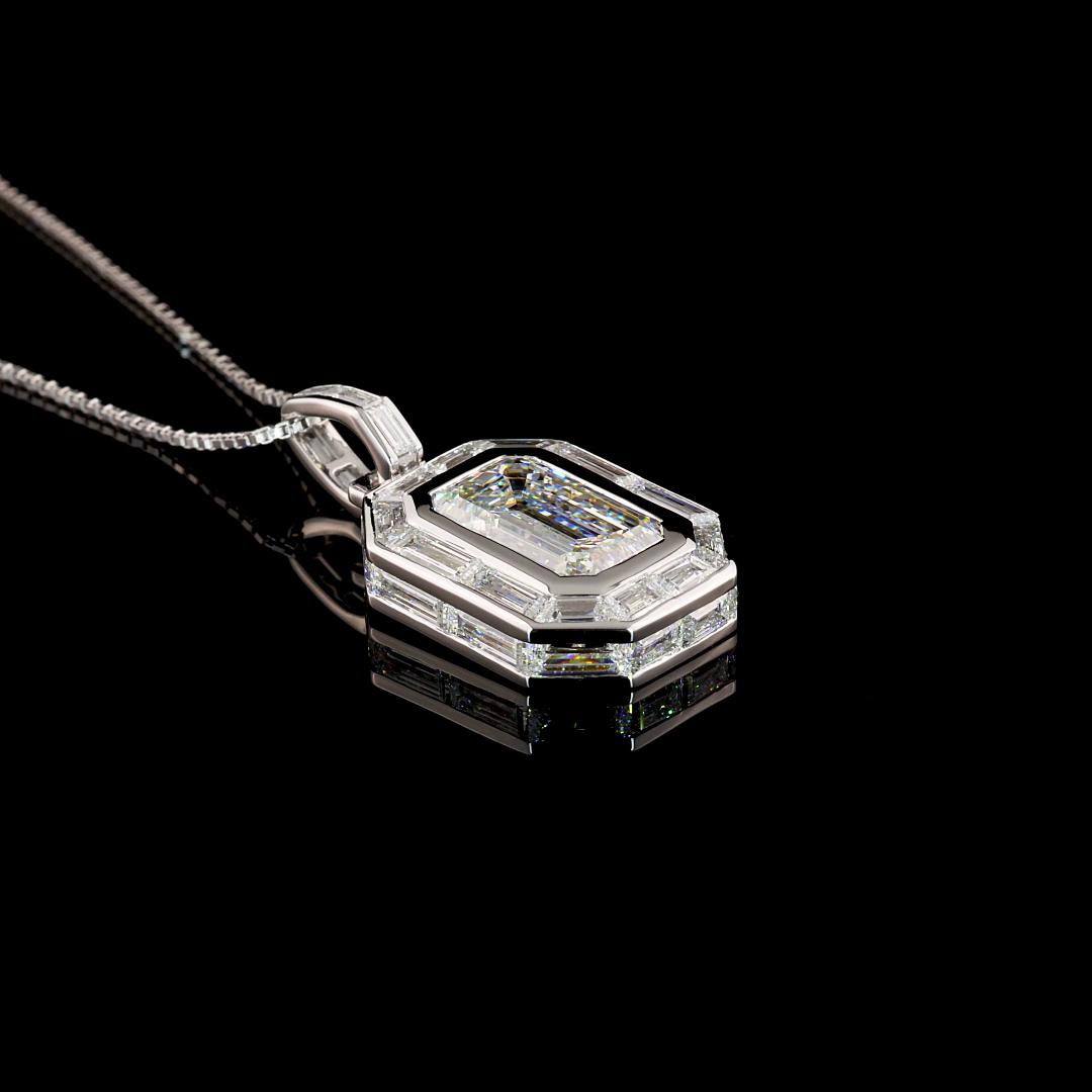 8.94 CTTW MIX Lab Diamond MIX Necklace Pendant 16" 14k White Gold F Color and VS2 Clarity jewelry-spot-usa