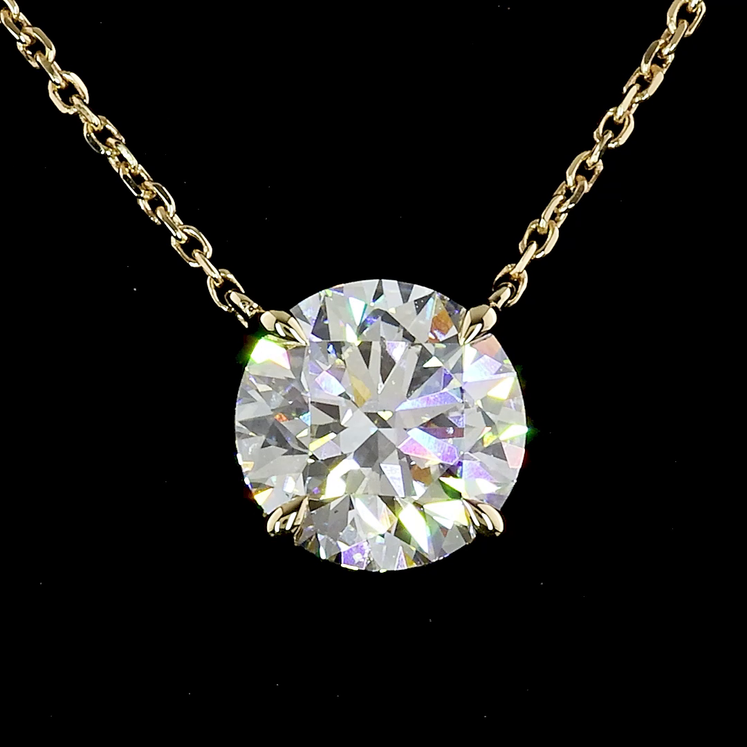 2.00 CT Round Lab Diamond Solitaire Necklace Pendant 18" 14k Yellow Gold E/D/F Color and VS1/VVS2/VS2 Clarity jewelry-spot-usa