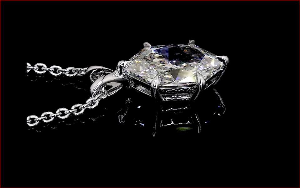 2.07 CT Antique Marquise Lab Diamond Solitaire Necklace Pendant 18" (I Color and VS1 Clarity)