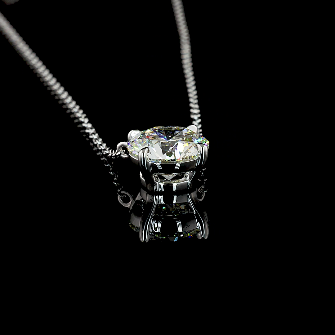 1.57 CT Round Lab Diamond Solitaire Necklace Pendant 18" (E Color and VVS2 Clarity)