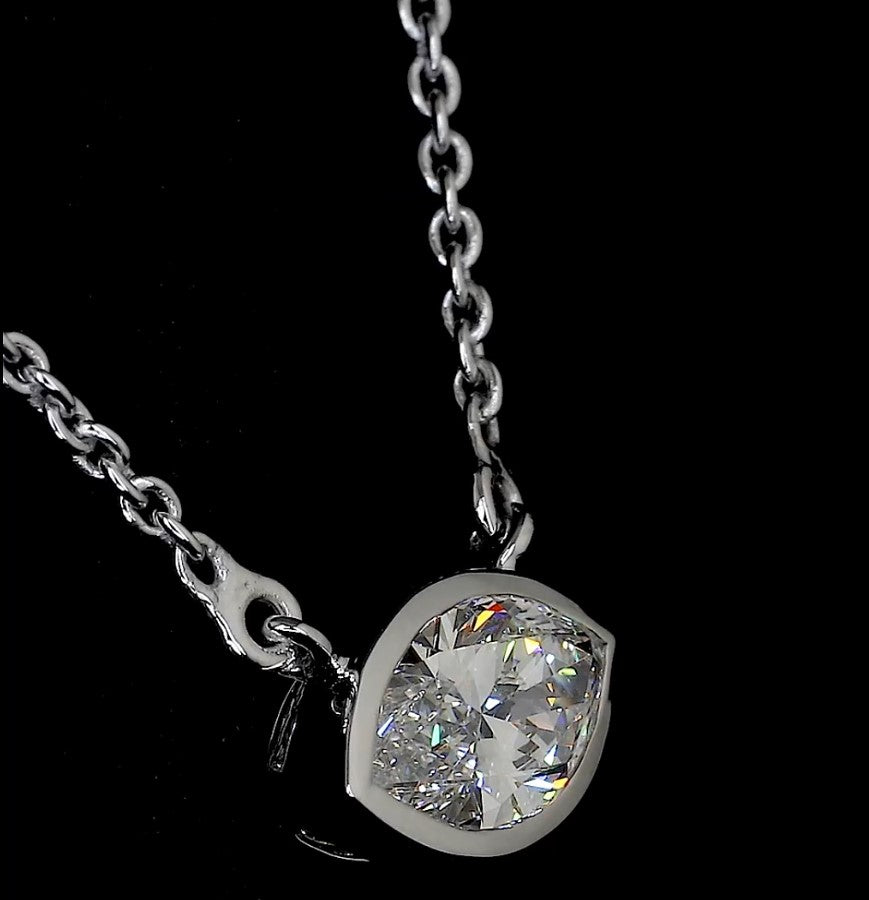 0.97 CT Marquise Lab Diamond Solitaire Necklace Pendant (F Color and VS2 Clarity)