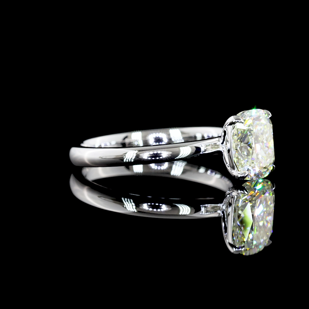 1.51 CT Cushion Modified Lab Grown Diamond Solitaire Ring Sz. 6 (J Color and VVS2 Clarity)