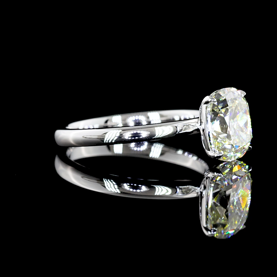 1.80 CT Antique Cushion Lab Grown Diamond Solitaire Ring Sz. 6 (J Color and VS1 Clarity)