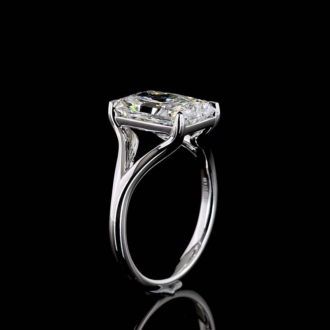 4.06 CT Radiant Lab Diamond Solitaire Ring (E Color and VS1 Clarity)