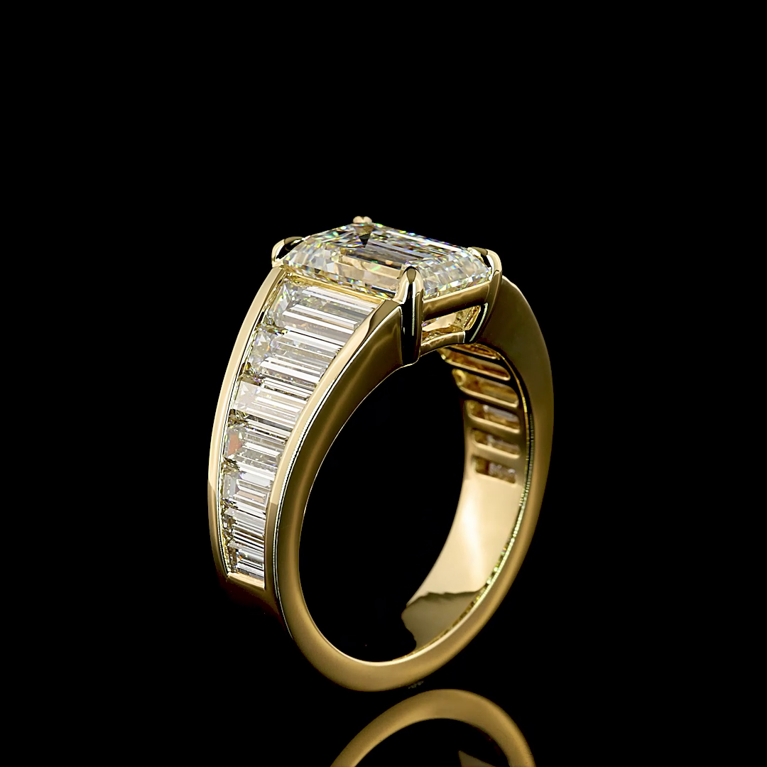 5.82 CTTW Emerald Lab Diamond Special Ring 14k White Gold D Color and VS1 Clarity jewelry-spot-usa