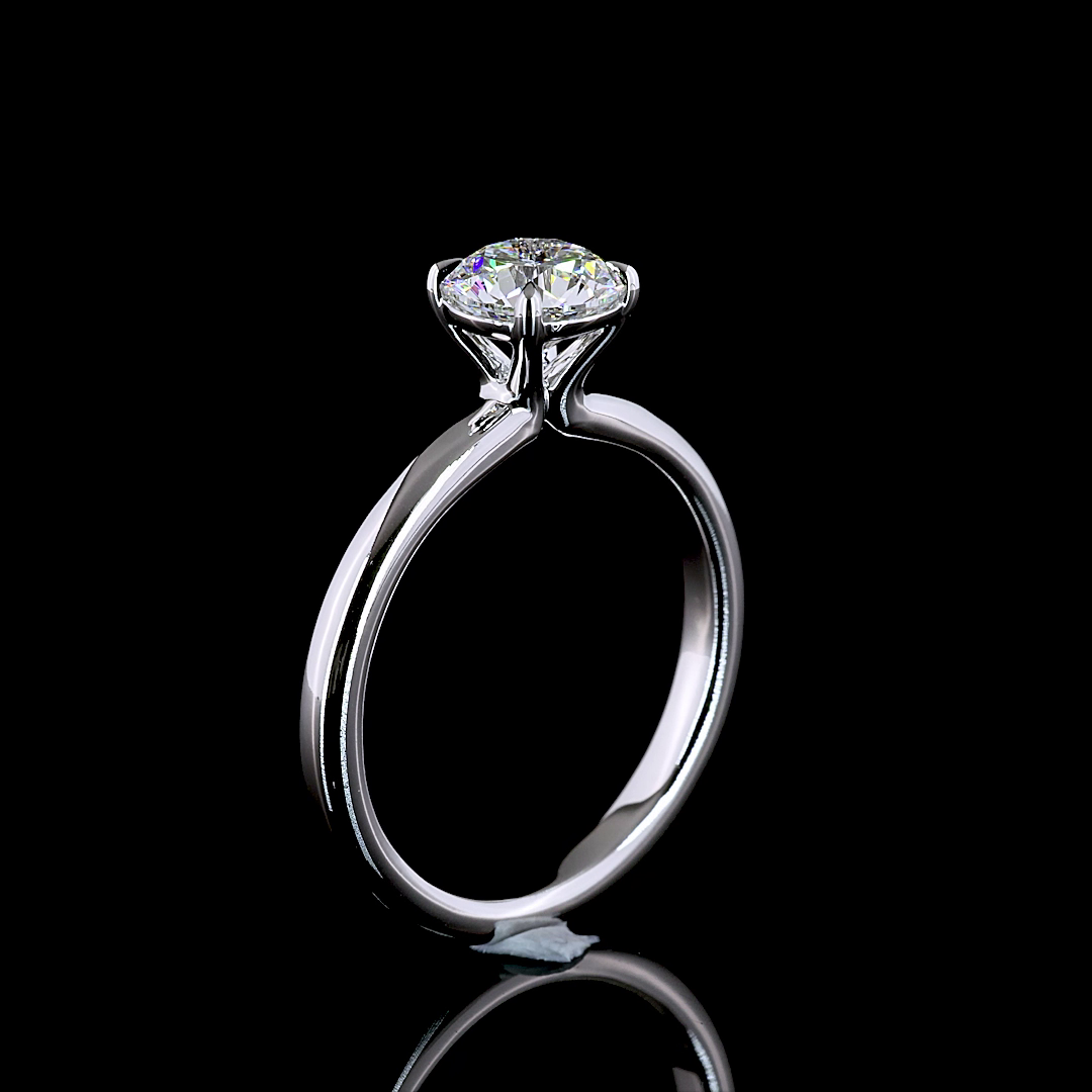 1.00 CT Round Lab Grown Diamond Solitaire Ring Sz. 6.5