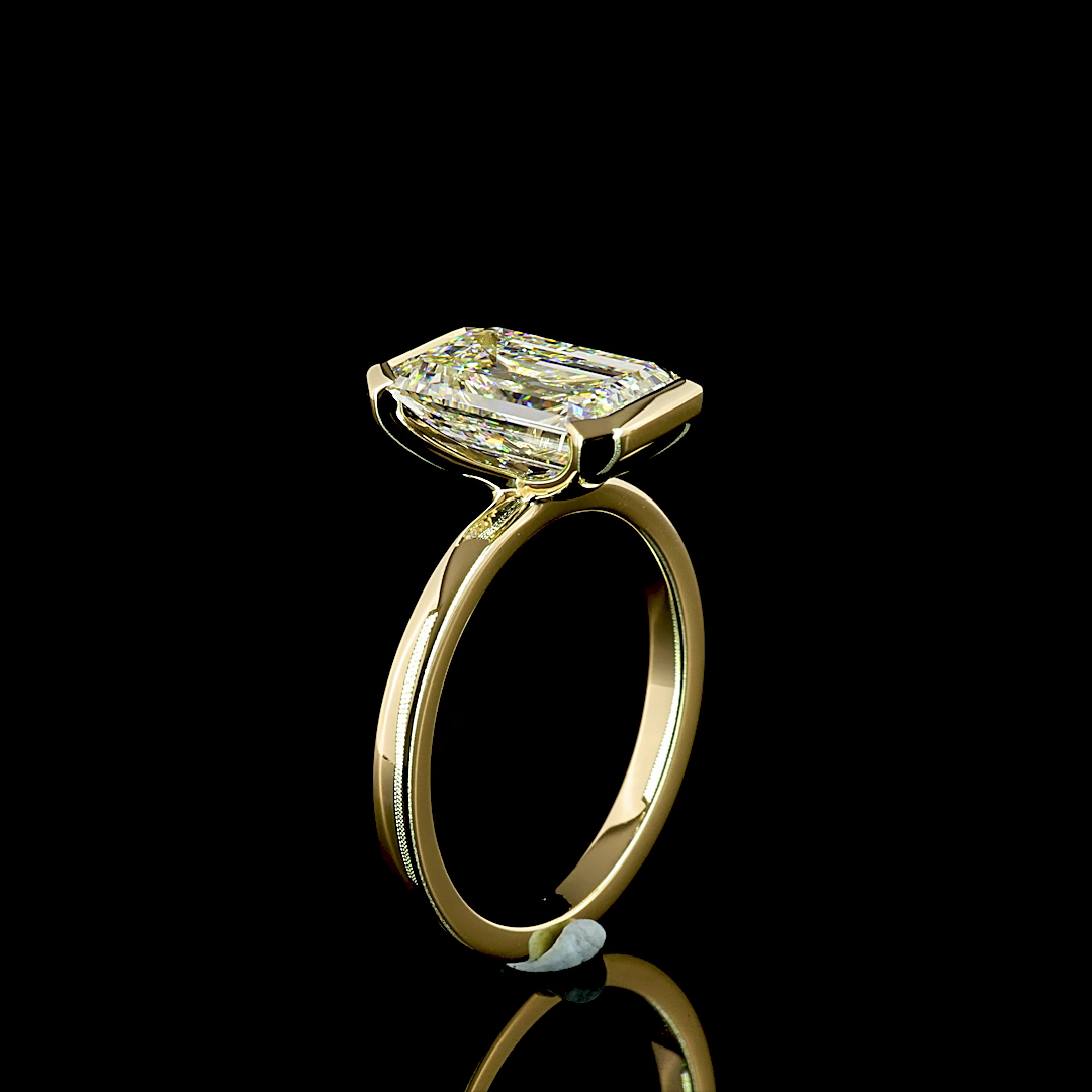 3.55 CT Emerald Lab Grown Diamond Solitaire Ring Sz. 7