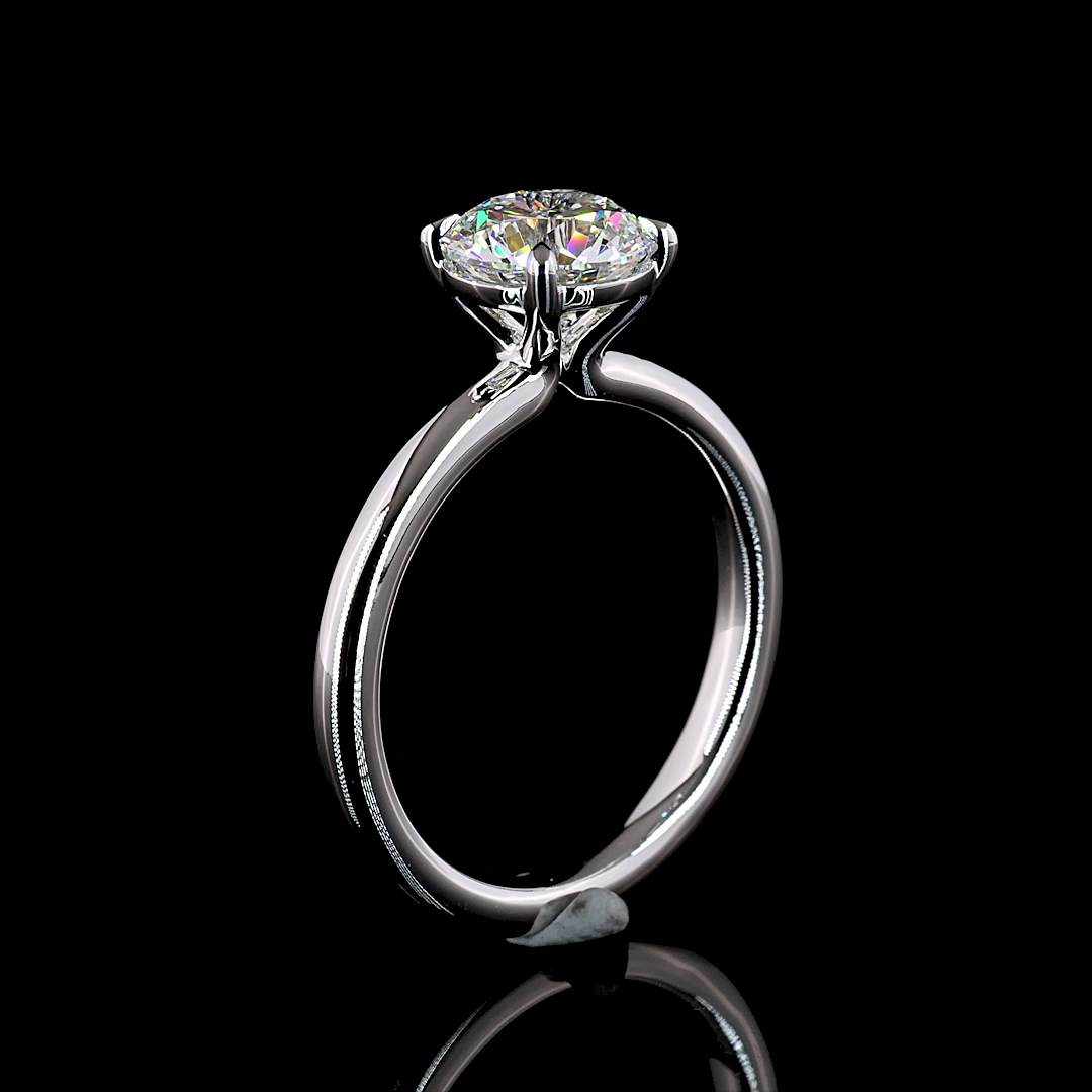1.55 CT Round Lab Grown Diamond Solitaire Ring Sz. 6.5