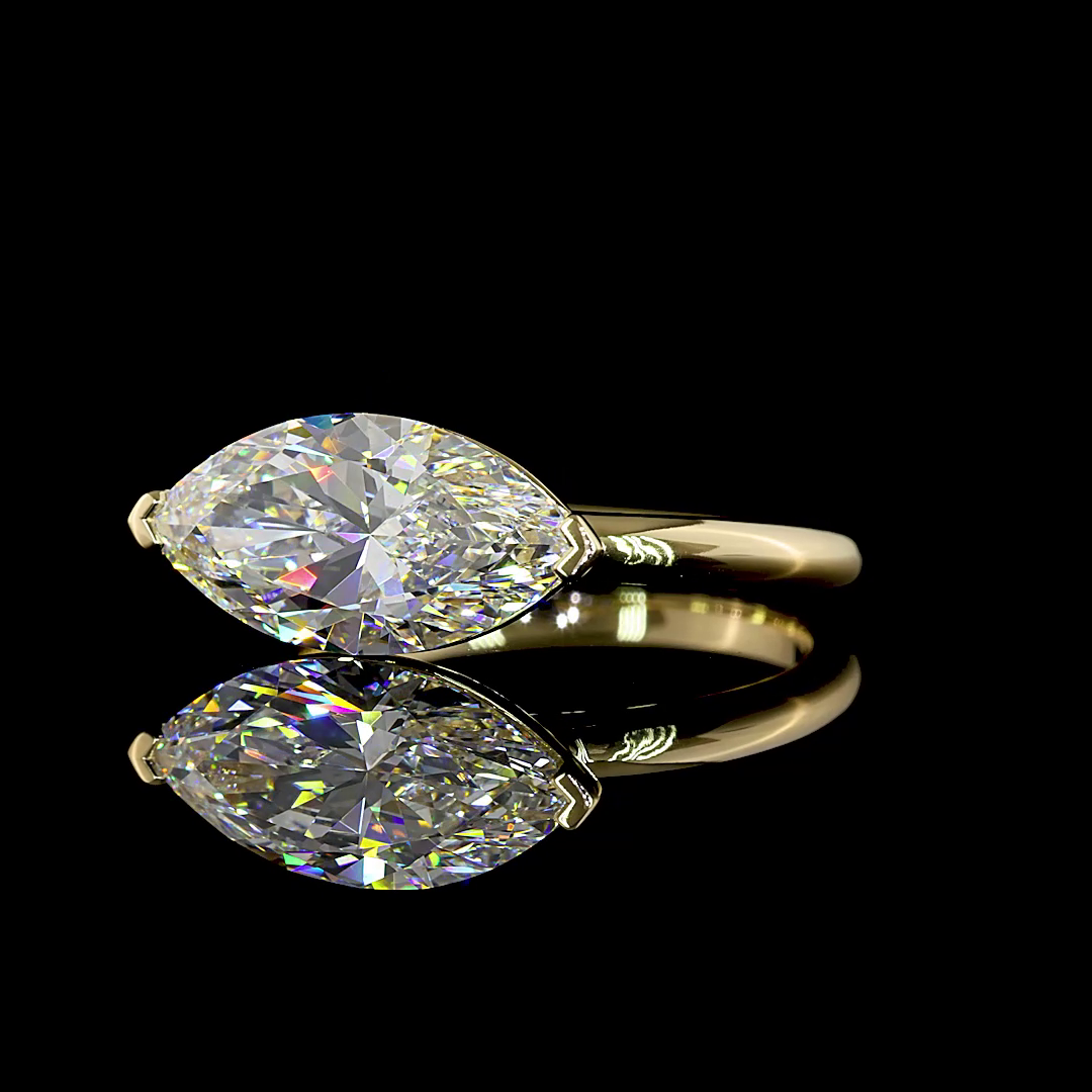 3.03 CT Marquise Lab Grown Diamond Solitaire Ring Sz. 6.5 (E Color and VS1 Clarity)