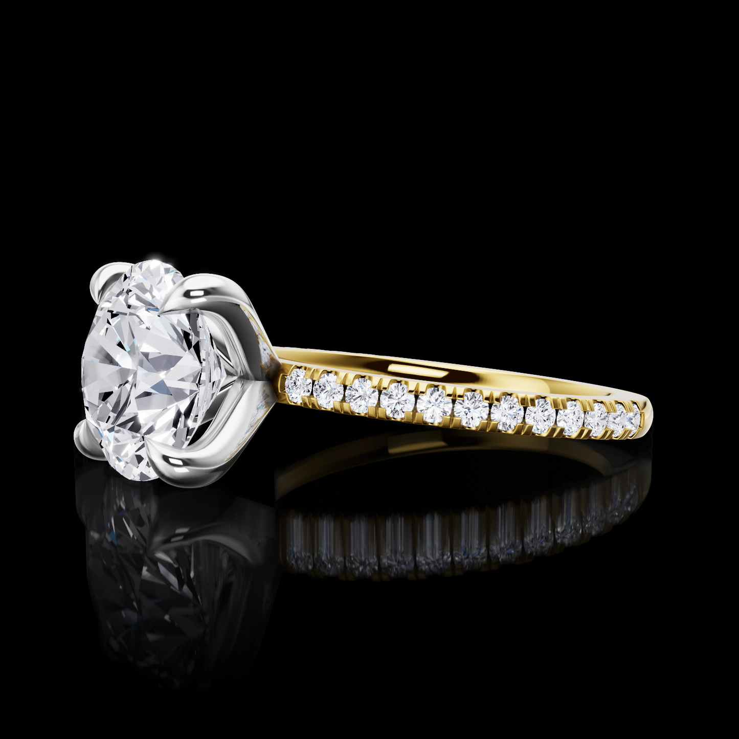 3.64 CTTW Round Lab Grown Diamond Hidden Halo Ring Sz. 6.5 (E Color and VVS2 Clarity)