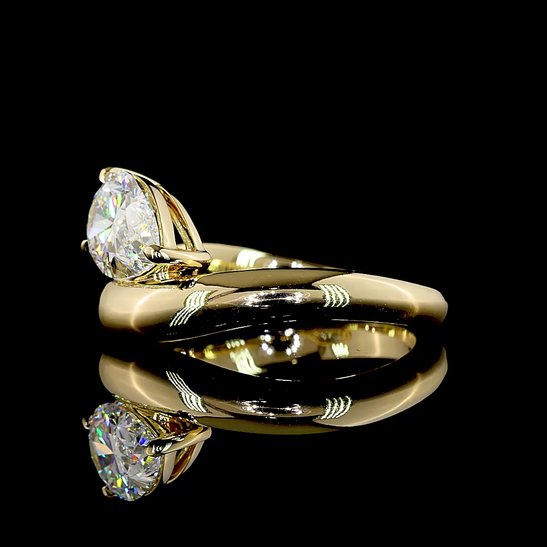 1.51 CT Pear Lab Diamond Solitaire Ring (E Color and VVS2 Clarity)