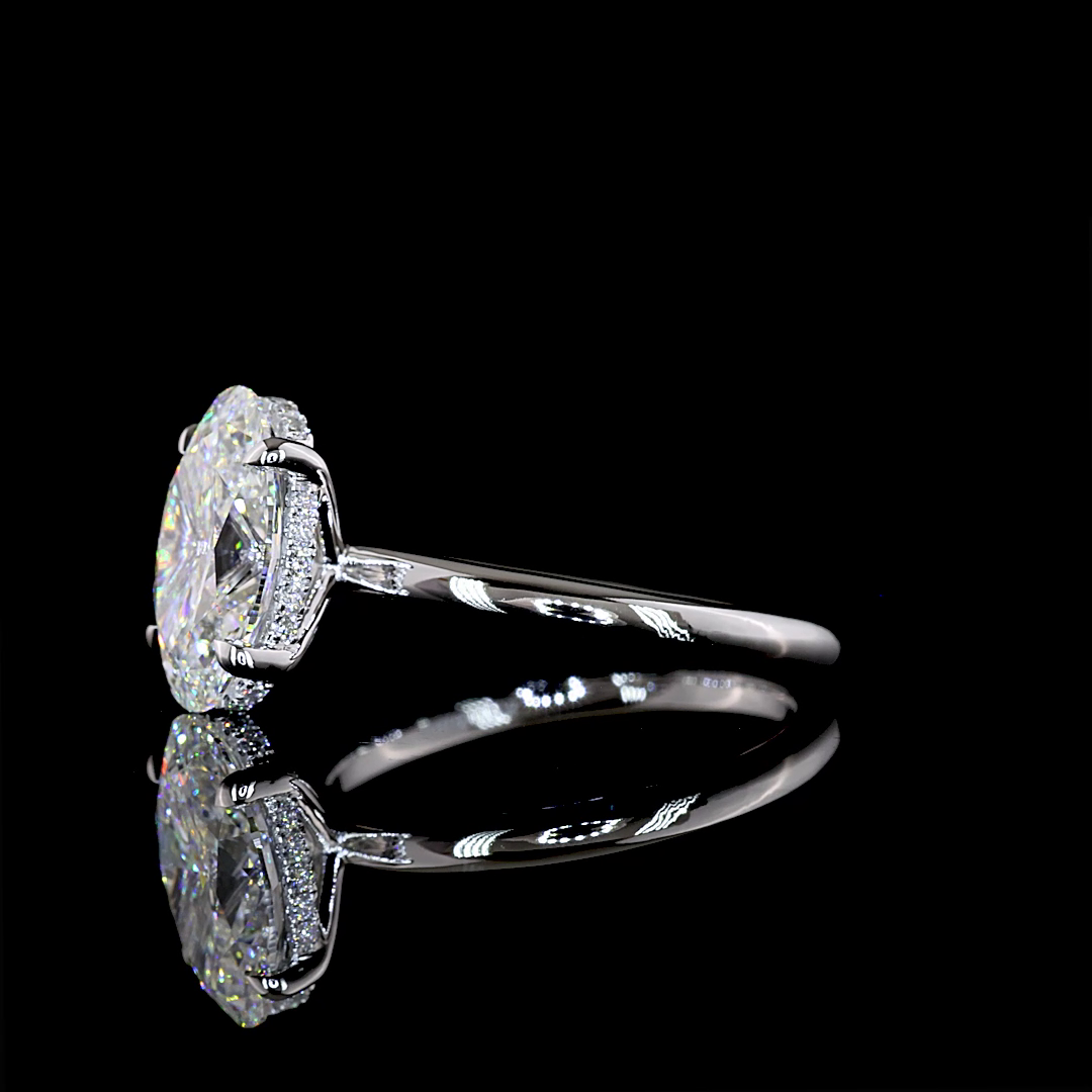 2.73 CTTW Oval Lab Grown Diamond Hidden Halo Ring Sz. 6.5 (D Color and VVS2 Clarity)