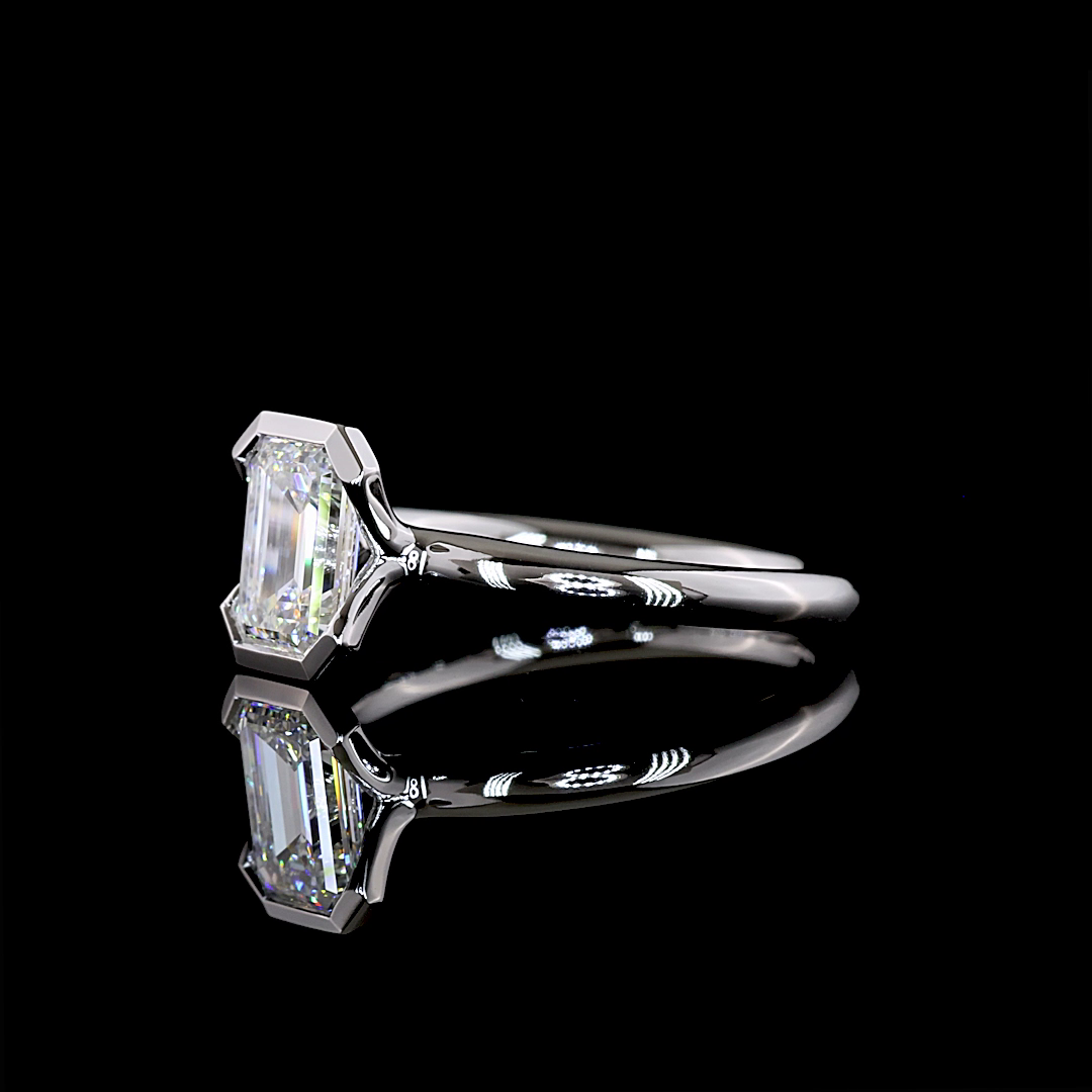 1.22 CT Emerald Lab Grown Diamond Solitaire Ring Sz. 5.5 (D Color and VVS1 Clarity)
