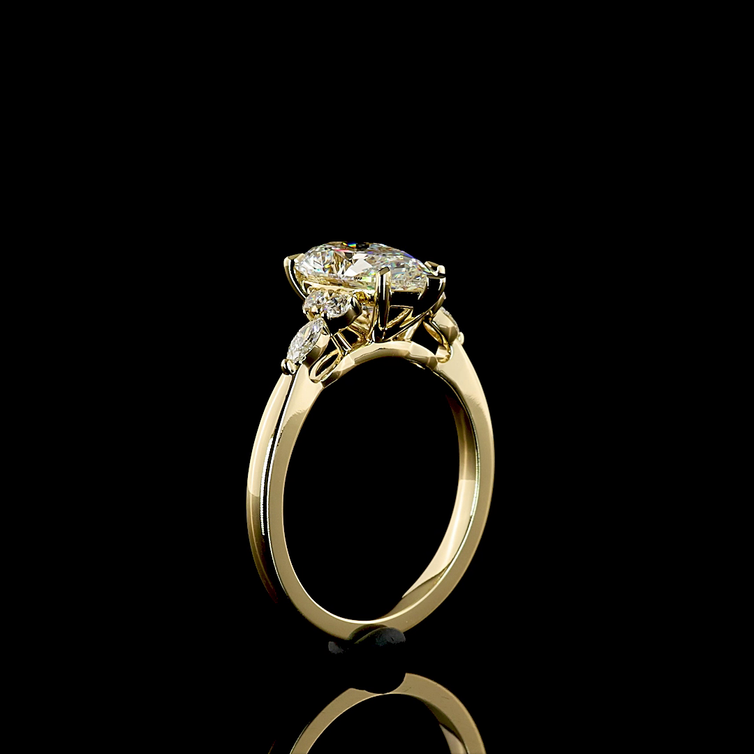 2.75 CTTW Pear Lab Grown Diamond Special Ring Sz. 7 (F Color and VVS2 Clarity)