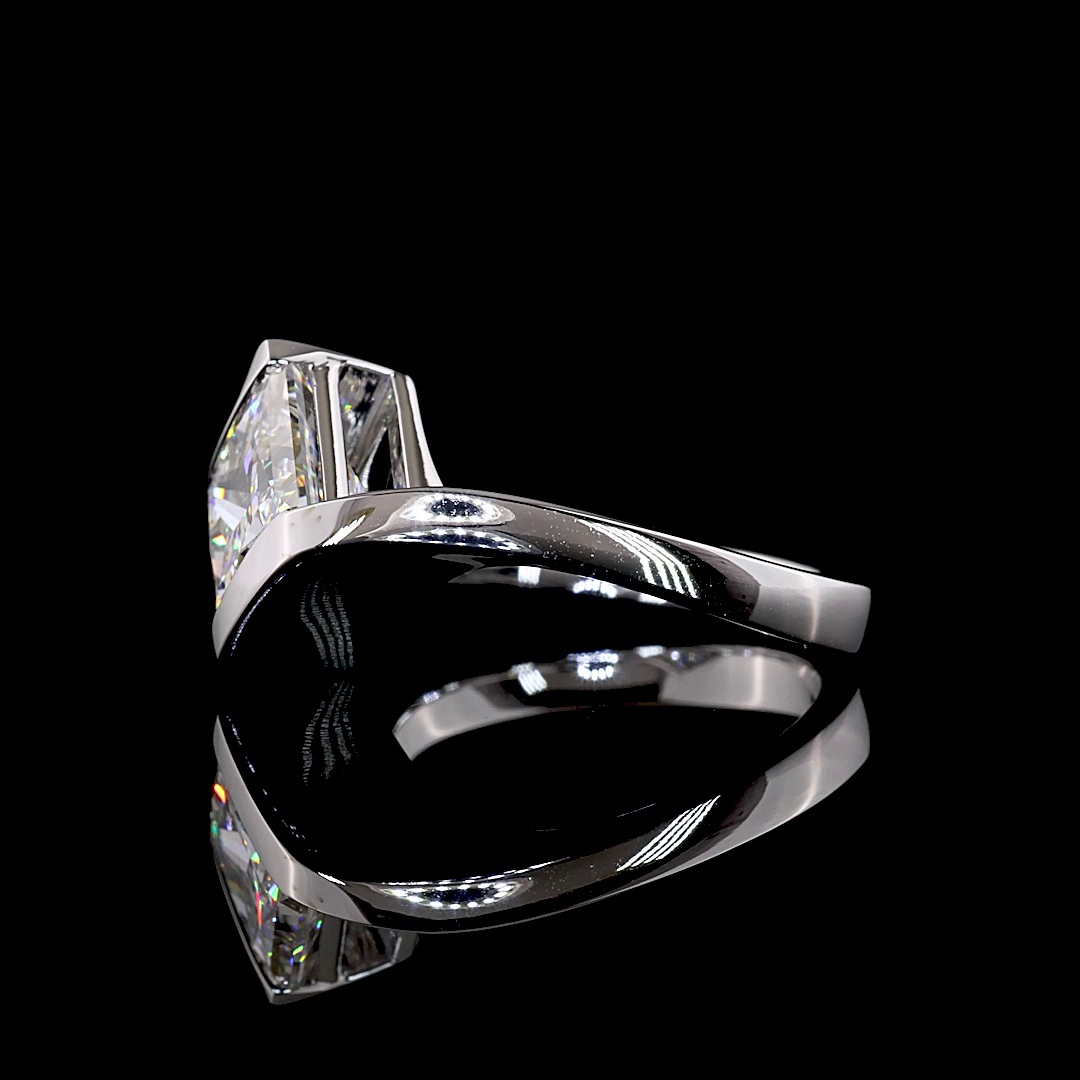 3.02 CT Princess Lab Grown Diamond Solitaire Ring Sz. 6 (F Color and VS1 Clarity)
