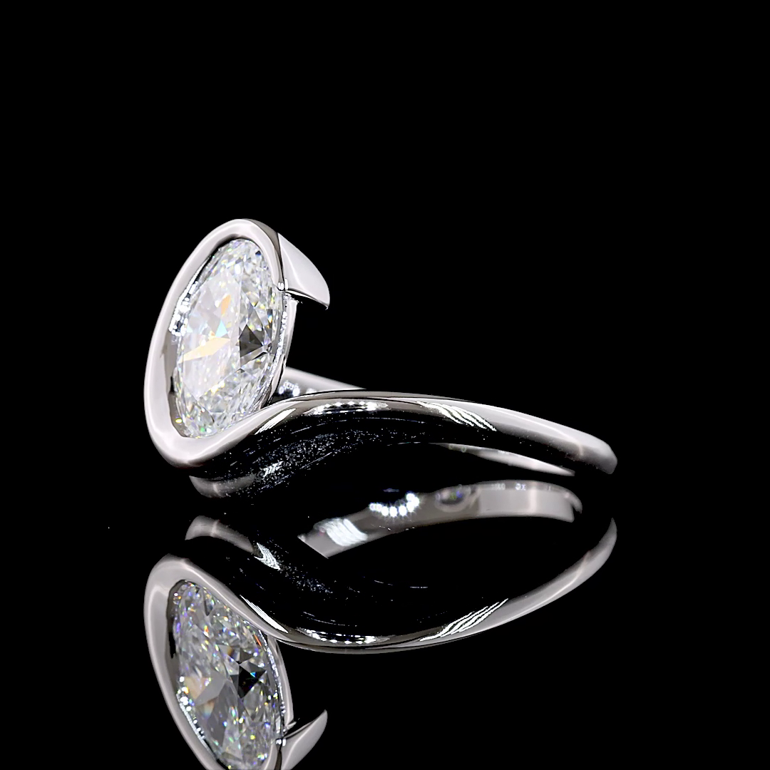 1.51 CT Oval Lab Diamond Solitaire Ring (E Color and VVS2 Clarity)