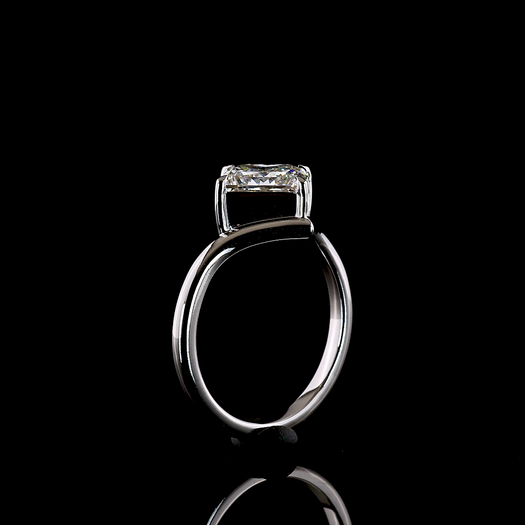 2.54 CT Princess Lab Grown Diamond Solitaire Ring Sz. 6.5 (F Color and VS1 Clarity)