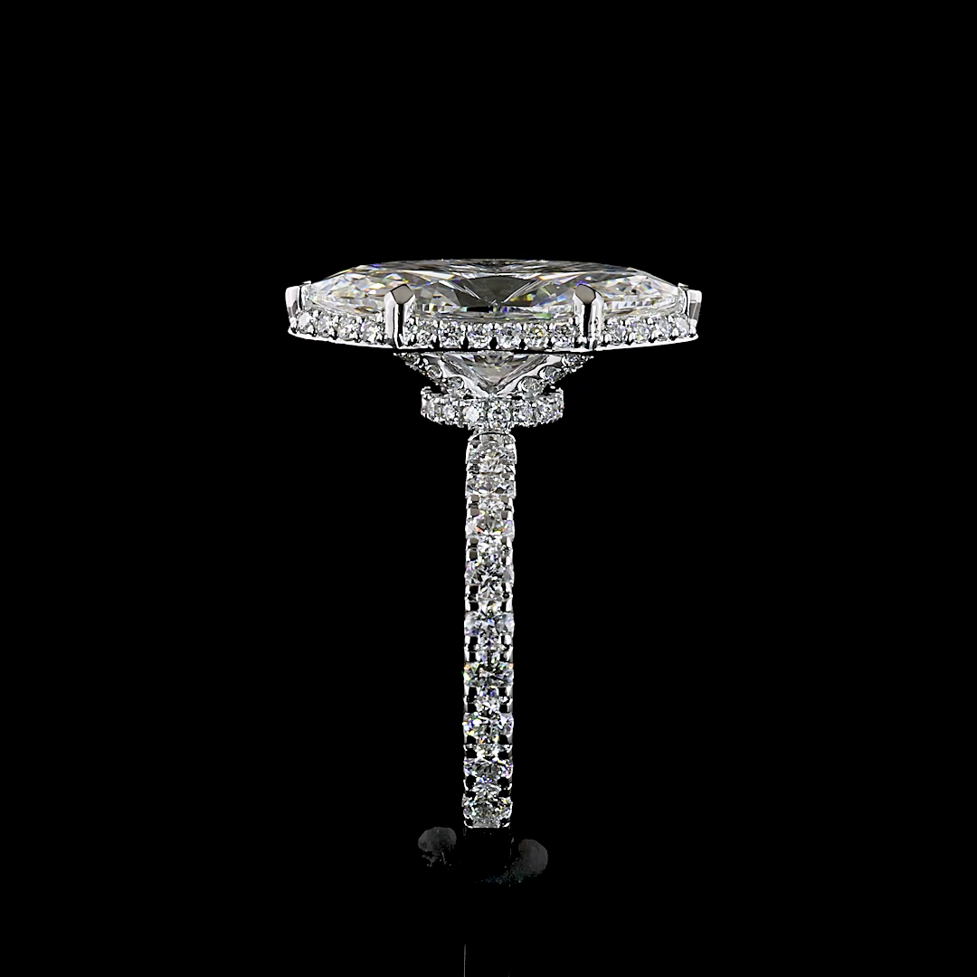 4.35 CTTW Marquise Lab Grown Diamond Hidden Halo Ring Sz. 6 (F Color and VS1 Clarity)