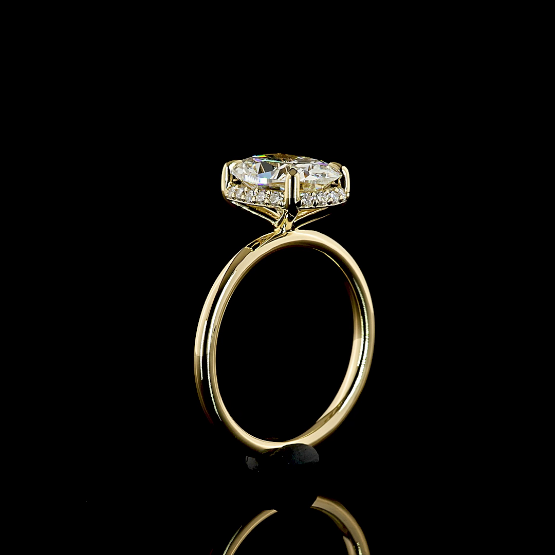 2.90 CTTW Cushion Brilliant Lab Grown Diamond Hidden Halo Ring Sz. 6.5 (E Color and VVS2 Clarity)