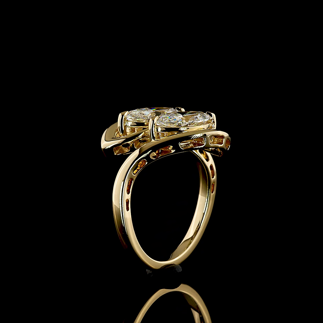 2.04 CTTW Marquise Lab Grown Diamond Toi et Moi Ring Sz. 7 (E Color and VS1 Clarity)