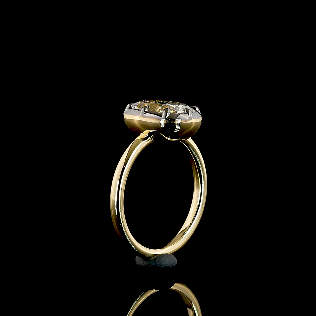 3.09 CT Cushion Modified Lab Grown Diamond Solitaire Ring Sz. 6 (F Color and VS1 Clarity)