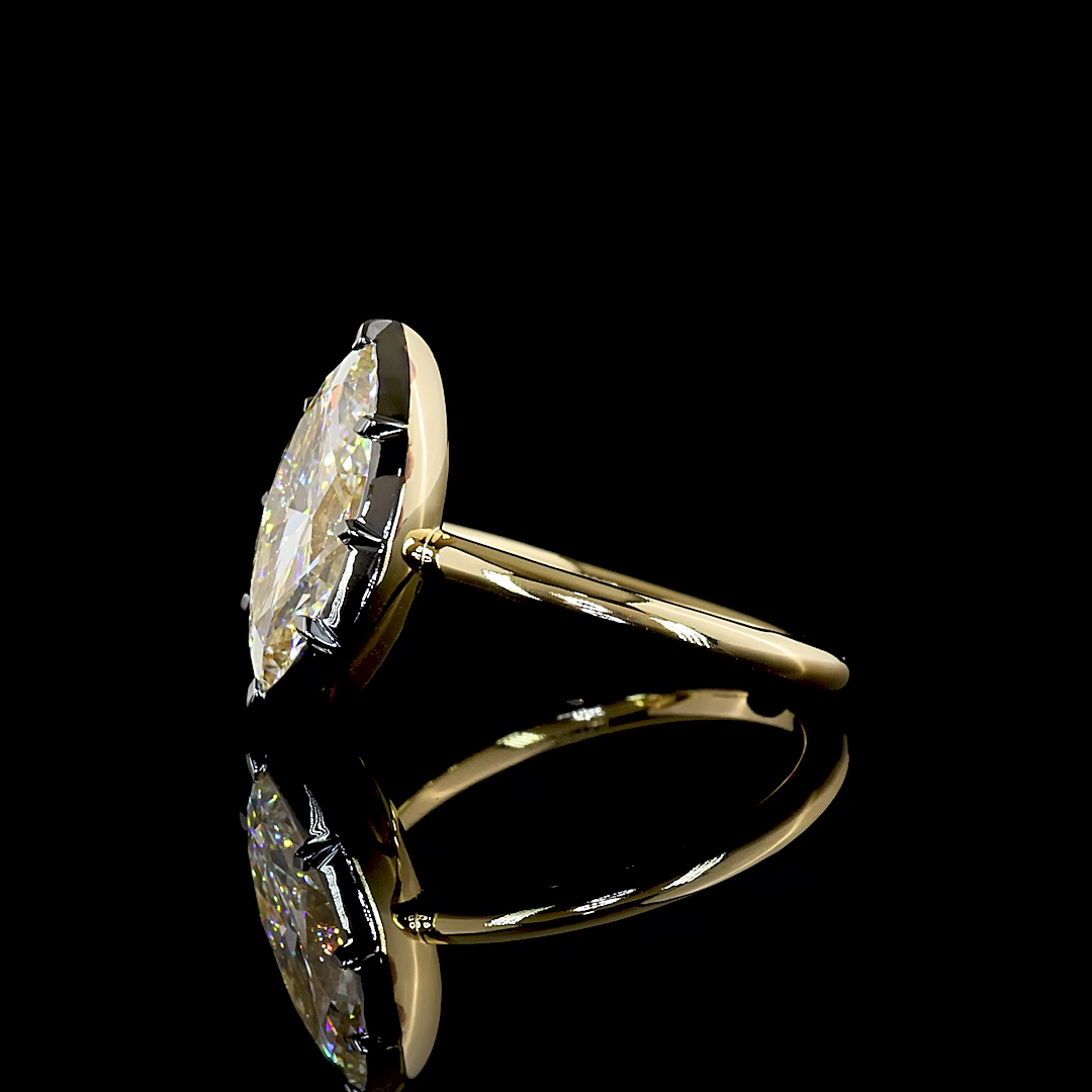 3.11 CT Marquise Lab Grown Diamond Solitaire Ring Sz. 6 (F Color and VS1 Clarity)