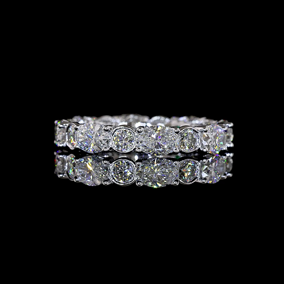3.58 CTTW Oval Natural Diamond Full Ring Sz. 5 (H Color and SI Clarity)
