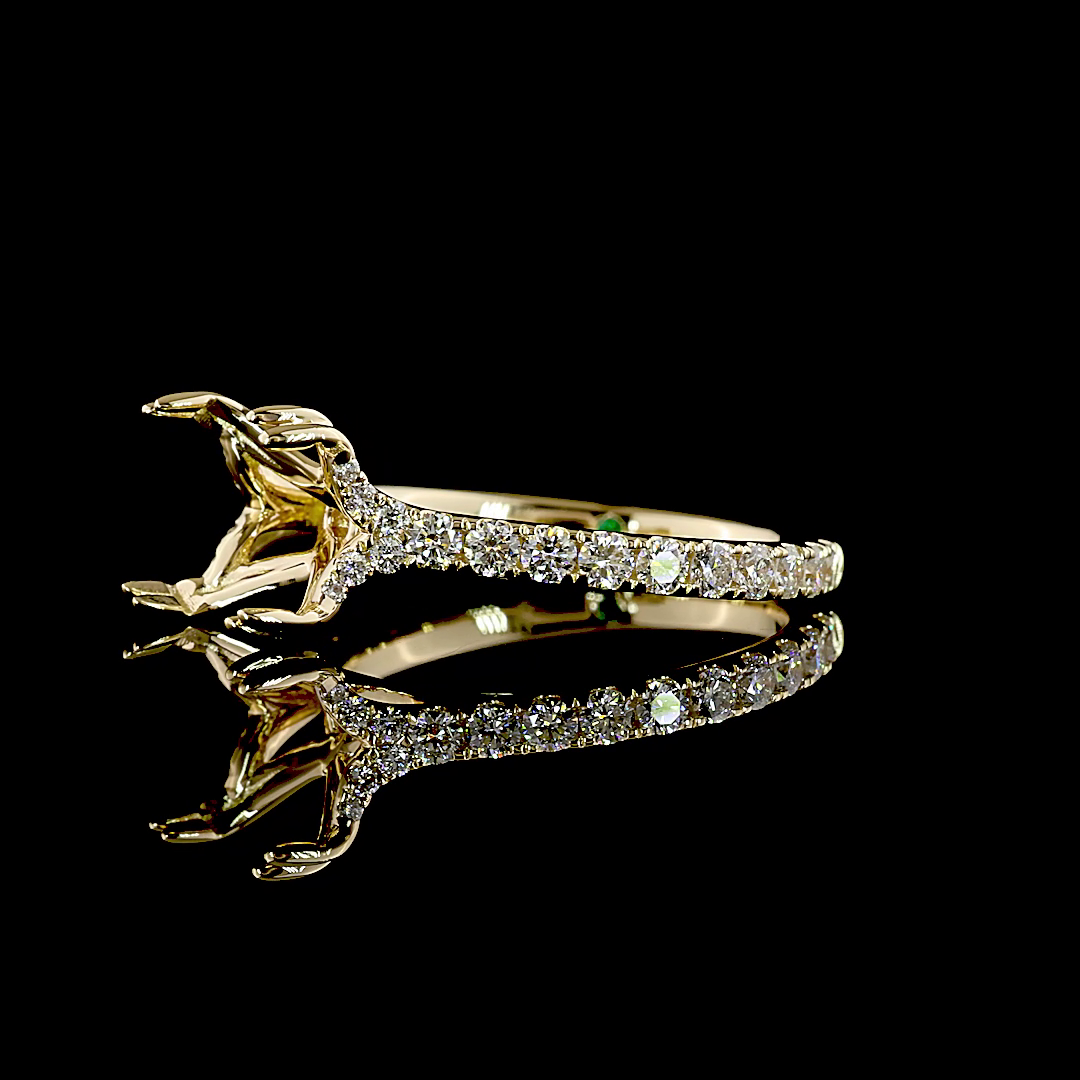 0.69 CTTW Natural Diamond Solitaire Diamond Shank Ring Sz. 6