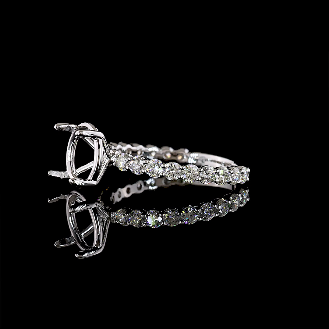 0.99 CTTW Round Natural Diamond Solitaire Diamond Shank Ring Sz. 7 (H Color and SI Clarity)