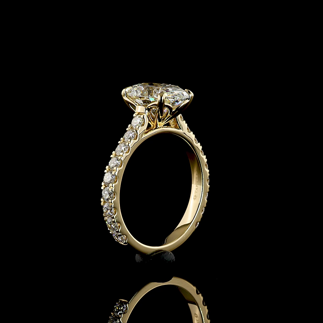 1.00 CTTW Natural Diamond Solitaire Diamond Shank Ring Sz. 7 (H Color and SI Clarity)